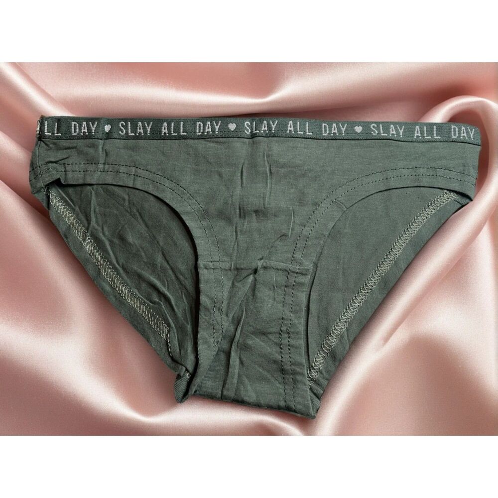 New Bikini Brief Green Slay All Day Small Panties Underwear NWOT